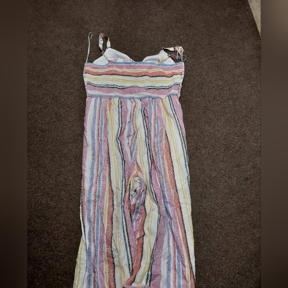 NWT Junior's Candie's (Large) Knot Front Printed Linen Jumpsuit - Picture 5 of 9